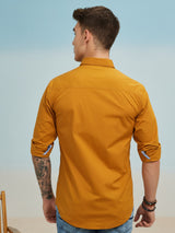 Yellow Solid Stretch Shirt
