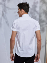 White Stretch Cargo Shirt