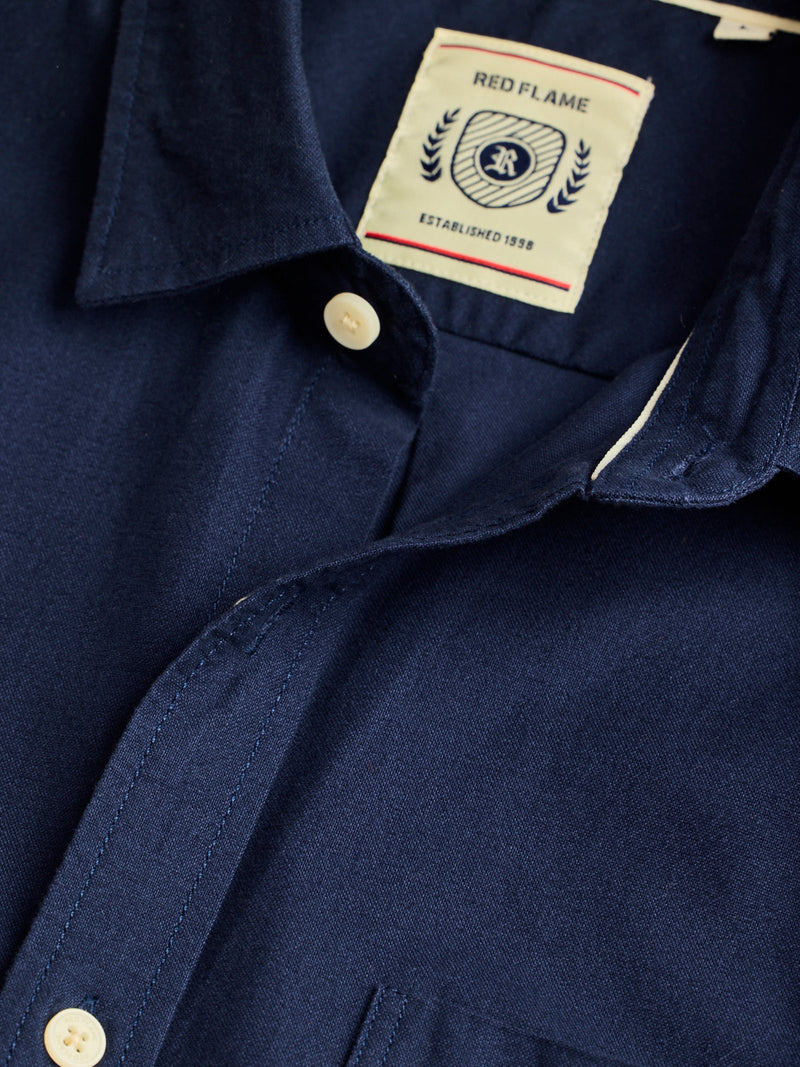 Navy Pure Cotton Solid Shirt