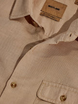 Beige Linen Cargo Shirt