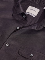 Black Linen Cargo Shirt