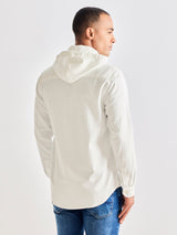 White Hooded Denim Shirt