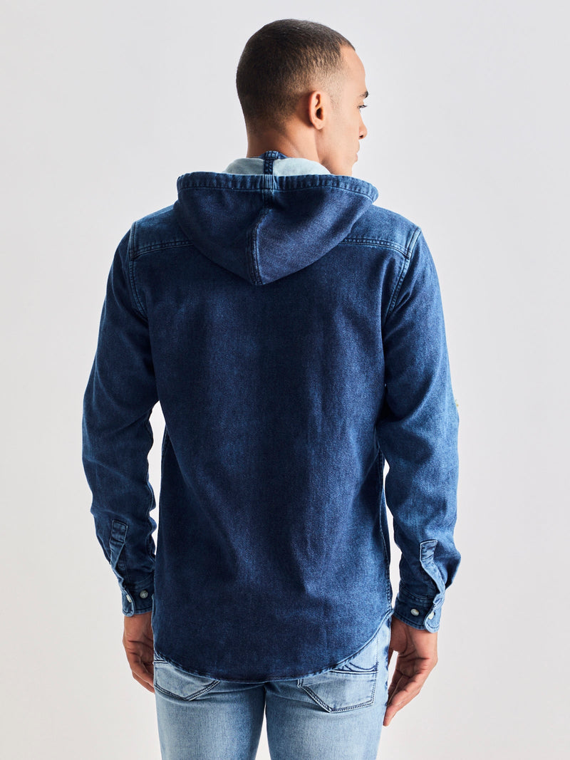 Hooded Shirt - Denim blue - Ladies | H&M US