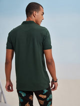 Green Plain Polo T-Shirt