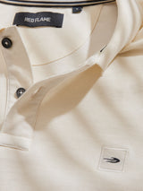 Cream Plain Stretch Polo T-Shirt