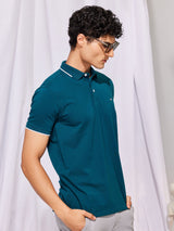 Teal Stretch Polo T-Shirt