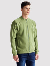 Green Fleece High Neck Sweatshirt