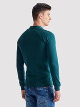 Green Fleece High Neck Sweatshirt