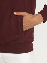 Maroon Fleece High Neck Sweatshirt