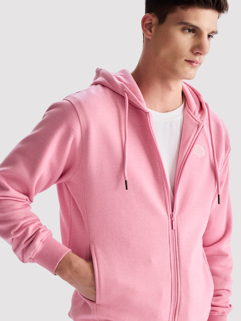 Pink Fleece Hooded Sweatshirt
