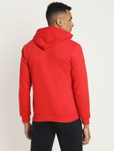 Red Fleece Hooded Sweatshirt