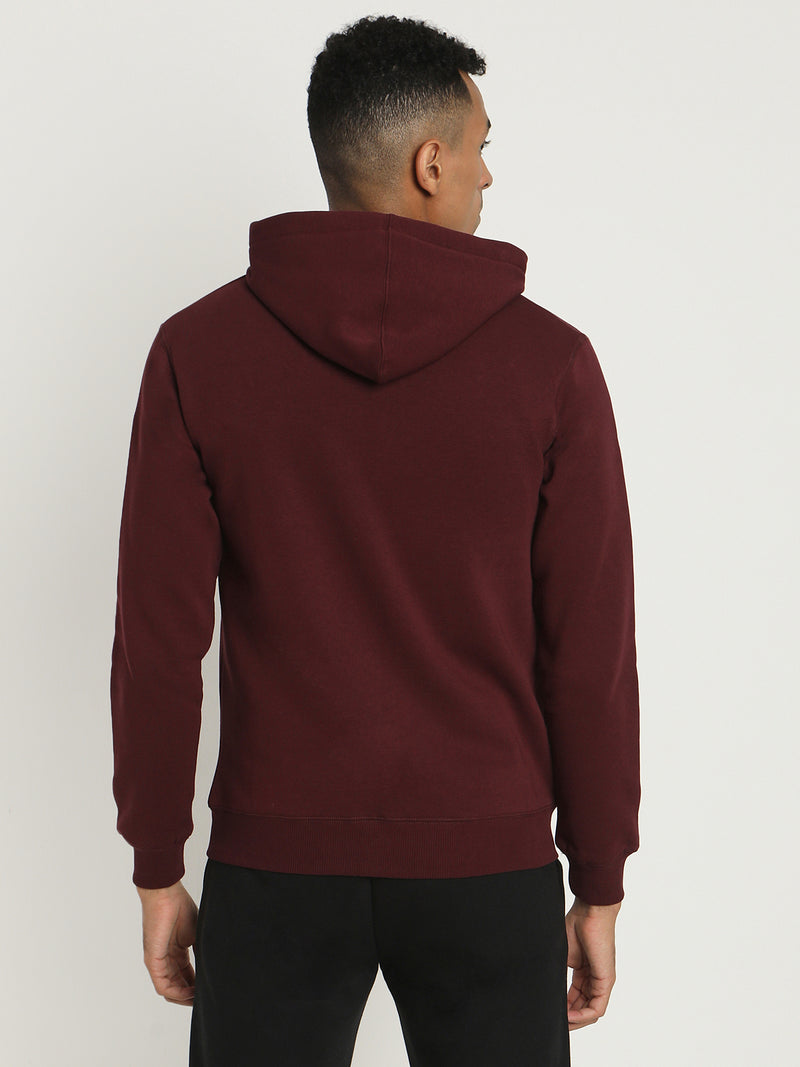 Maroon Fleece Hooded Sweatshirt