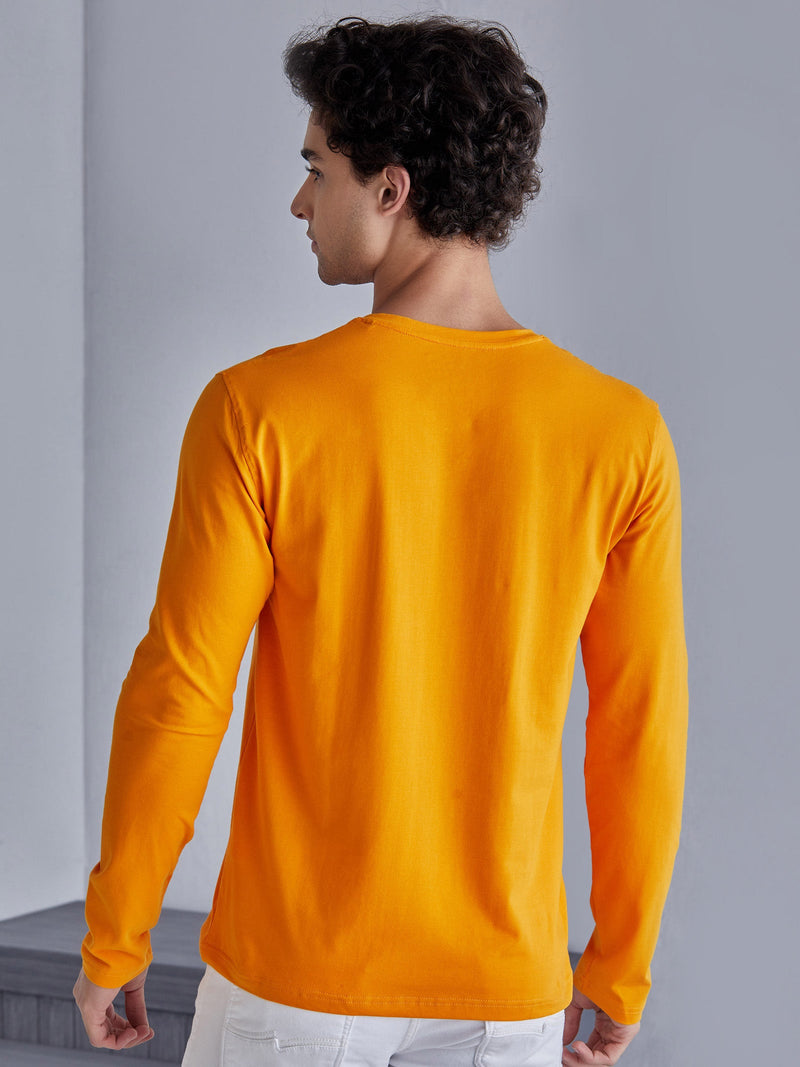Orange Plain Stretch T-Shirt