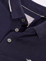 Blue Solid Polo T-Shirt