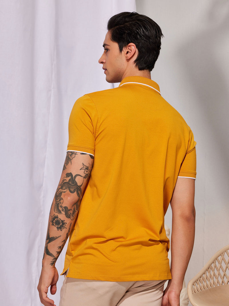 Yellow Stretch Polo T-Shirt