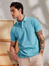 Blue Stretch Polo T-Shirt