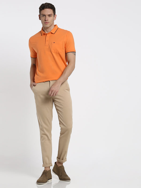 Orange Plain Polo T-Shirt
