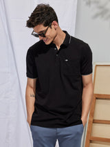 Black Plain Polo T-Shirt