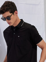 Black Plain Polo T-Shirt