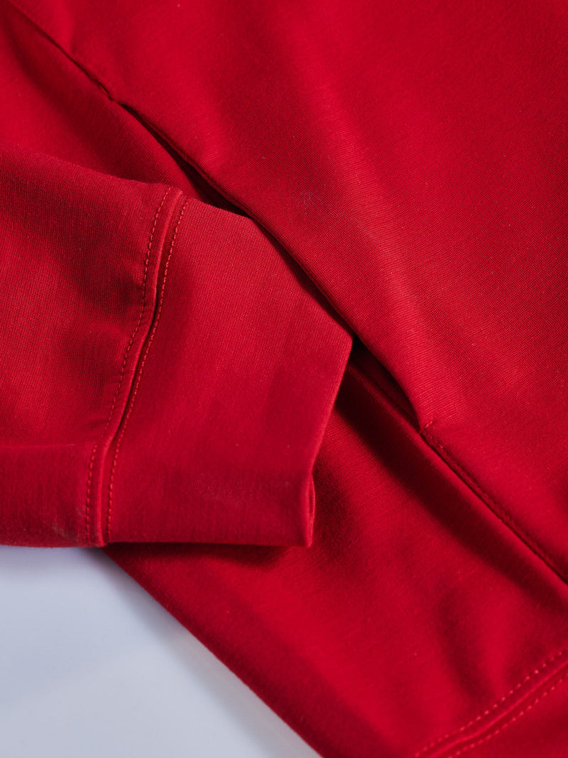 Red 4-Way Stretch Hooded Sweatshirt