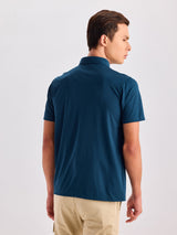 Teal blue Plain Polo T-Shirt