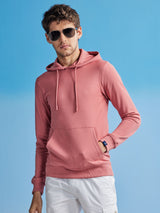 Pink Ottoman Crew Neck Hooded Sweatshirt