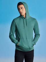 Green Ottoman Crew Neck Hooded Sweatshirt