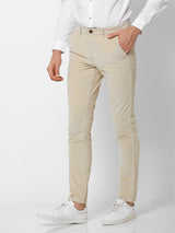 Cream Corduroy Slim Fit Trouser