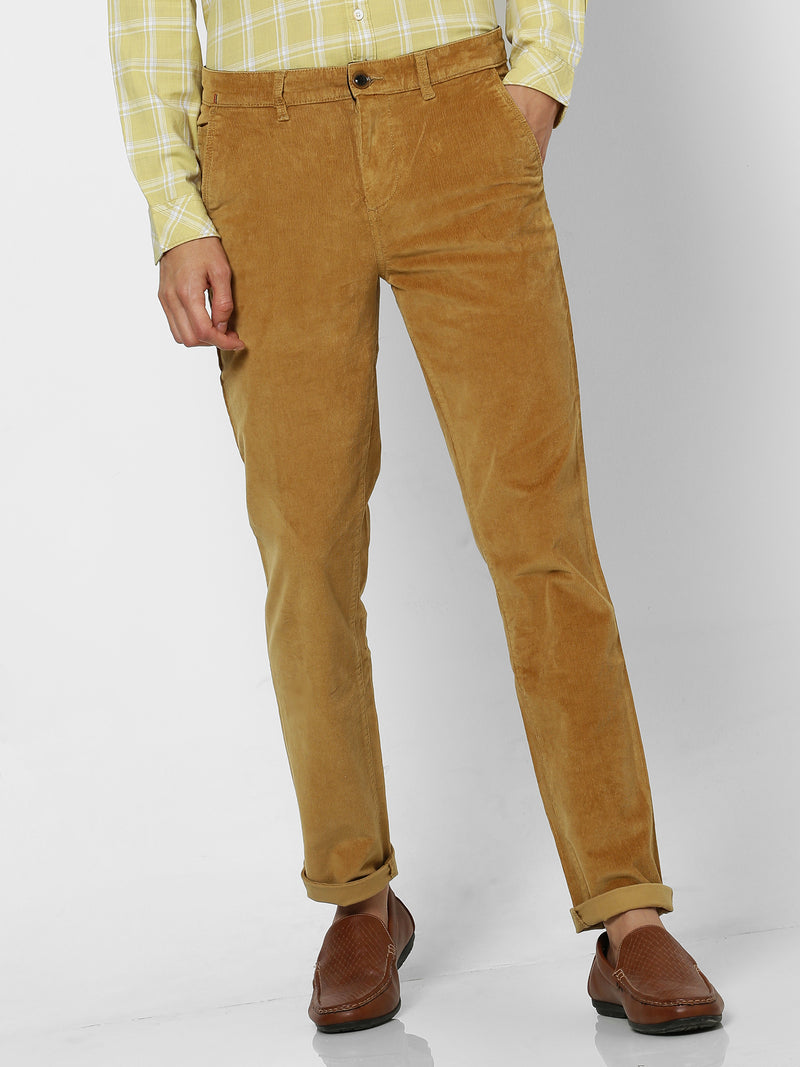 Khaki Corduroy Slim Fit Trouser