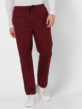 Red Solid Track Pant