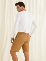 Khaki Solid Shorts