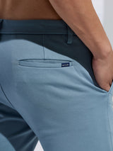 Blue Plain 4-Way Stretch Ultra Slim Fit Trouser