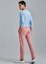 Pink Solid 4-Way Stretch Ultra Slim Fit Trouser