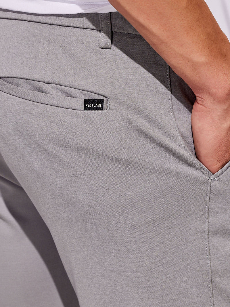 Grey Plain 4-Way Stretch Ultra Slim Fit Trouser