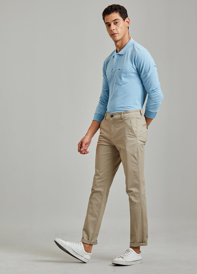 Grey Plain Stretch Lean Fit Trouser