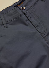 Blue Solid Stretch Slim Fit Trouser