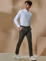 Green 4-Way Stretch Textured Trouser