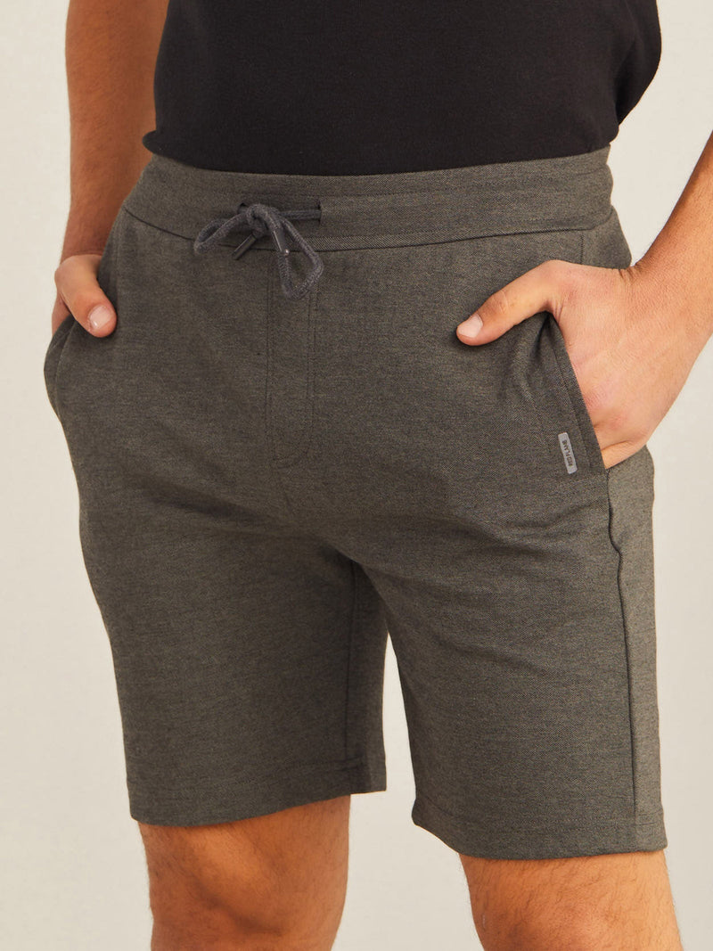 Grey Jacquard Shorts