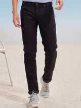 Black Solid Stretch Trouser