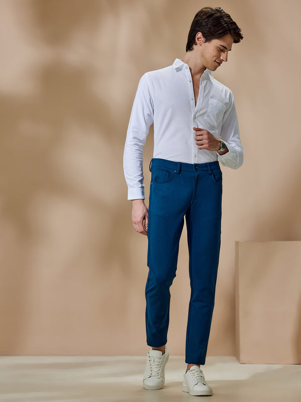 Blue 4-Way Stretch Trouser
