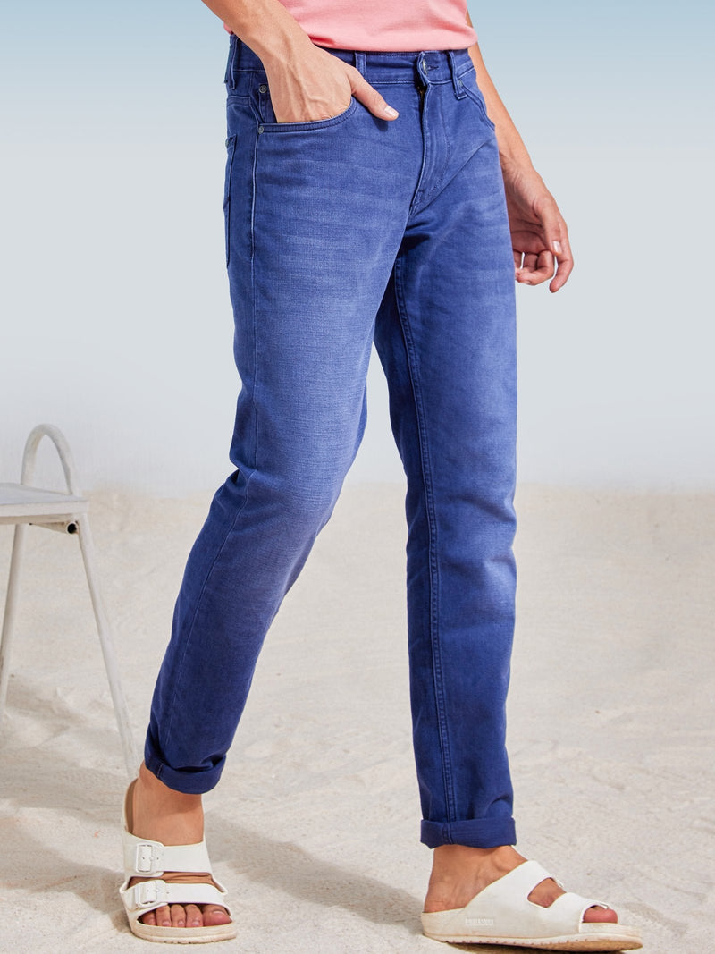 Navy Solid Stretch Jeans