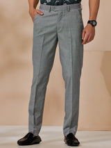 Grey Stretch Plain Formal Trouser
