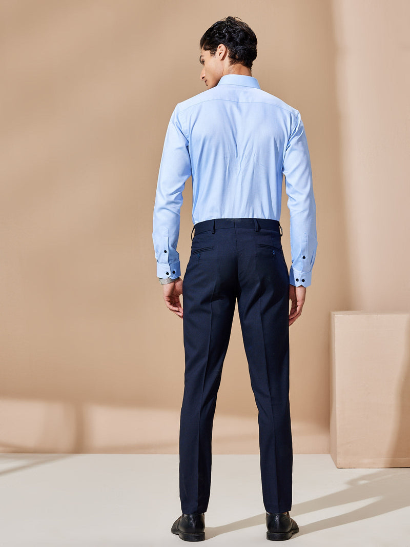 Navy Stretch Plain Formal Trouser