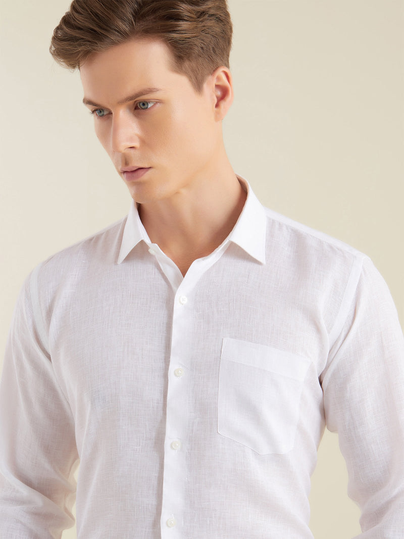 White Solid Party Wear Shirt