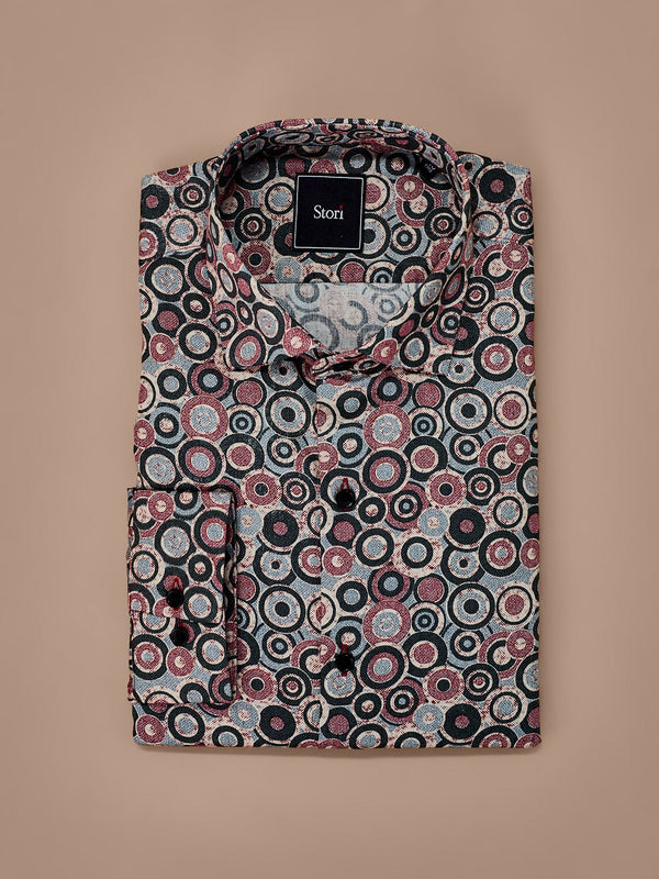 Multi Printed Party Wear Shirt