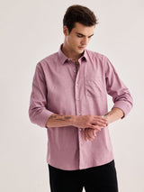 Purple Printed Party Wear Shirt
