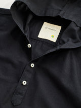 Black Pure Cotton Hooded Shirt