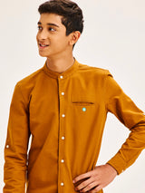 Brown Pure Cotton Shirt