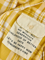 Yellow Pure Cotton Hooded Shirt