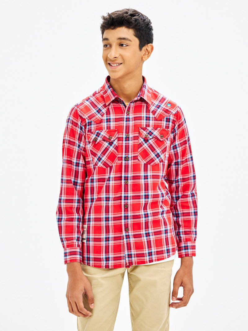 Red Pure Cotton Shirt